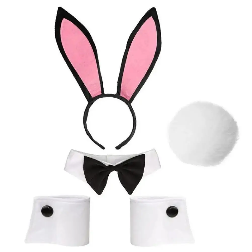 Bunny Girl Stirnband Cosplay Hasenohren Graue Plüsch-Ohrringe Kopfschmuck Biegbare Ohrringe Haarbänder Weihnachtsgeschenk Verkleidung – Detail 5
