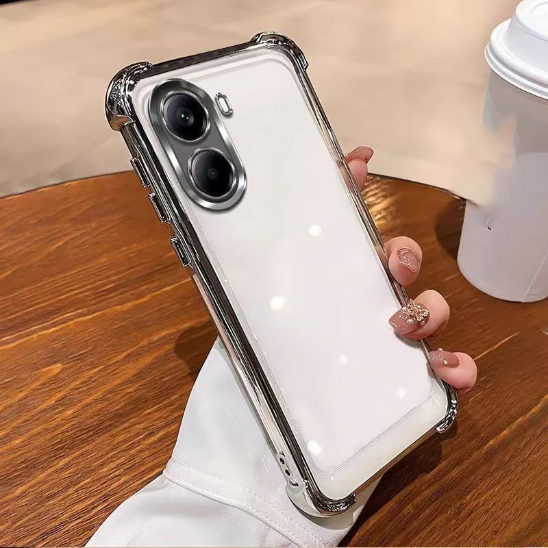 Shockproof Plating Silicone Phone Case with Reinforced Corners