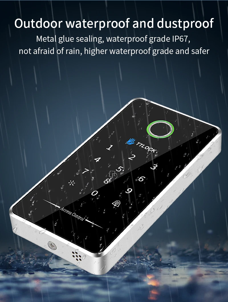 MJ02 TTLOCK APP Bluetooth Outdoor Fingerprint NFC Bluetooth Rfid Passcode Card I