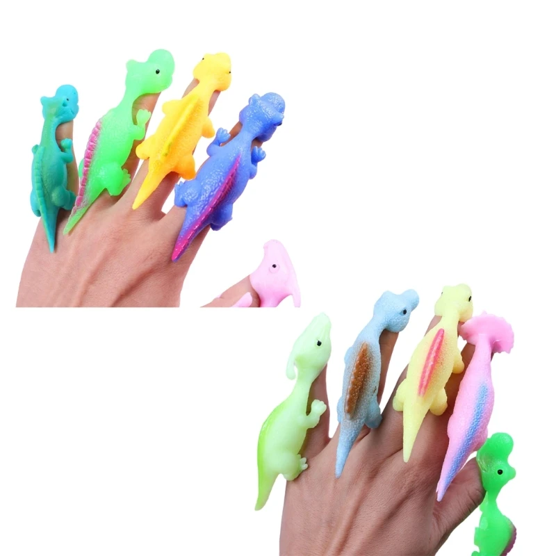 

10pcs Stretchy Dinosaur Finger Toy Funny Fidgets Toy Goodie Bag Filler 69HE