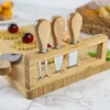Bamboo Tray Cheese Board Set With Cheese Knife Portable Outdoor Dinner Plates Hotel Restaurant Decoration Accessories Party Sets 2