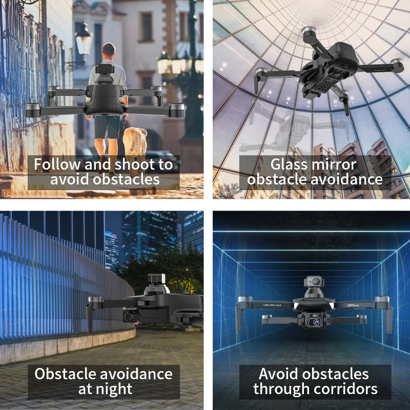 L500 Pro MAX GPS Drone 4K Professional HD Dual Camera With Screen 5G WIFI 360°Obstacle Avoidance Brushless Rc Quadcopter Drone