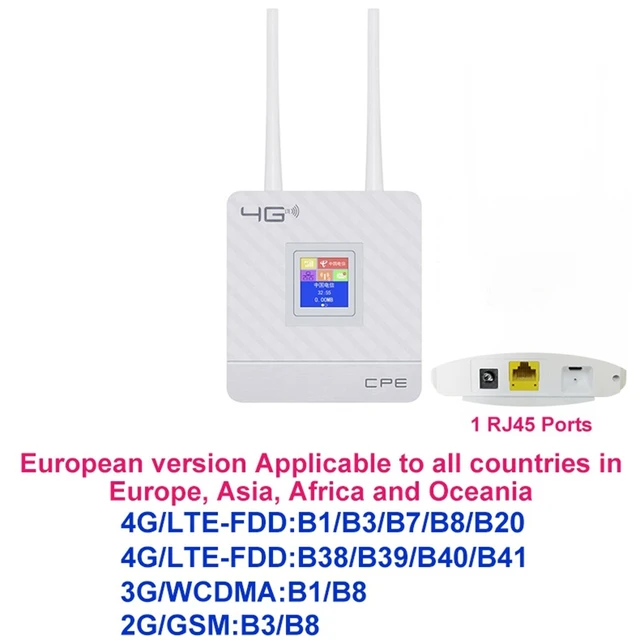 CPE903 Lte Home 3G 4G 2 External Antennas Wifi Modem CPE Wireless Router with RJ45 Port and Sim Card Slot EU Plug 3