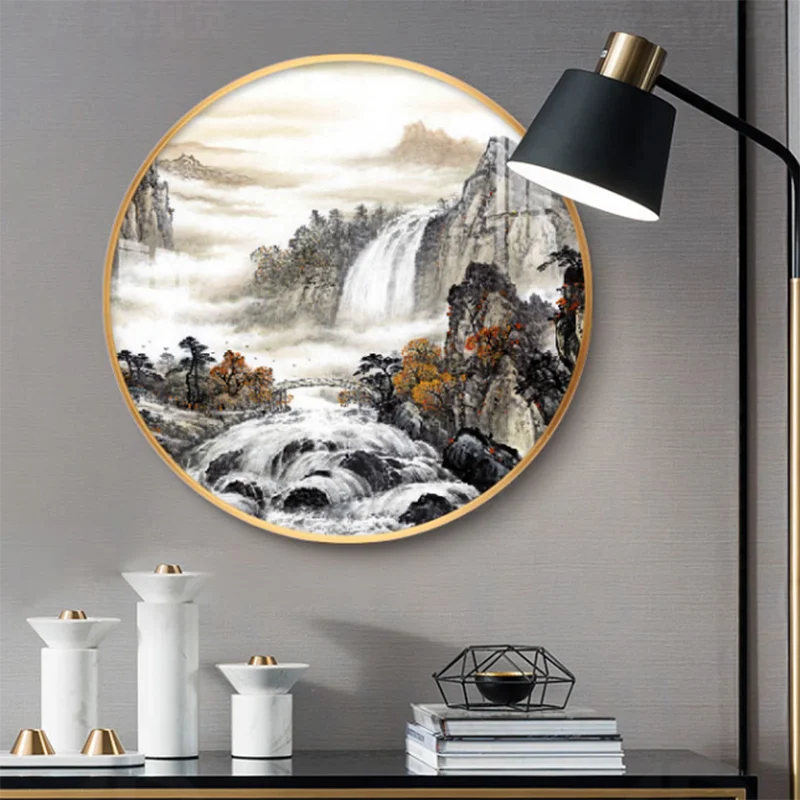 

Glass Embroidery Pictures Frame Round Metal Framed Art Diamond Painting Frames Suspension Aluminum Marcos Cuadros Wall Decor