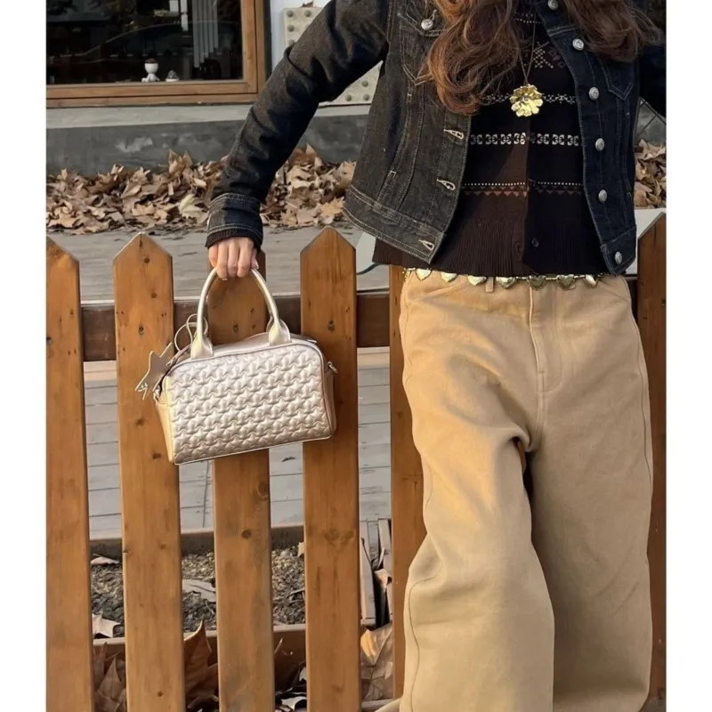 JIAERDI Hot Girls Gold Y2k Messenger Bag Wallet Women 2025 New Diamond Chic Handle Crossbody Bags Ladies Vintage Hand Bag Purse