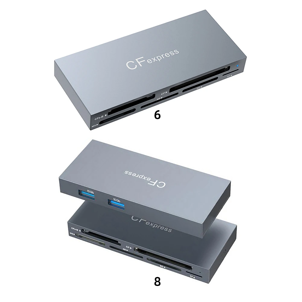 6 in 1 CFexpress 타입 B/CF/XD/MS/SD/TF 멀티 카드 리더 어댑터, USB 3.2 Gen2, 10Gbps 카드 리더 메모리 어댑터, 아이폰 15 프로용