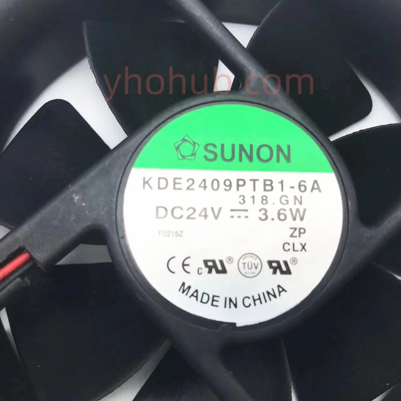 DC 24V, 3.6W, 2 fios, 92X92X25mm