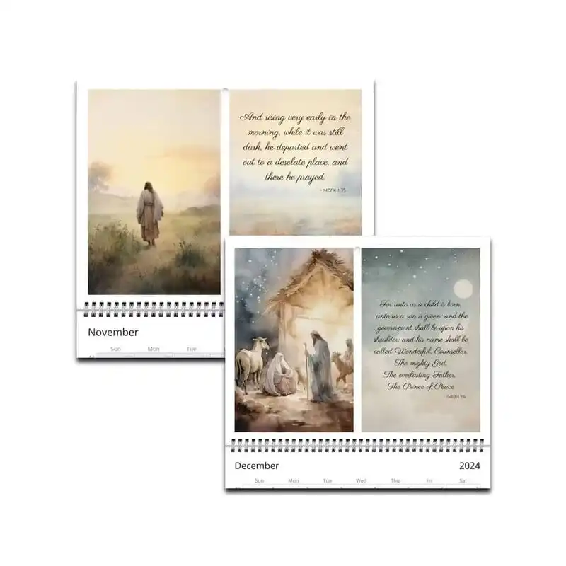 2024 Jesus Calendar Jesus Sermon Calendar Faithful Religious 2024 Planning  Calendar Living Room Room Jesus Wall Calendar - AliExpress