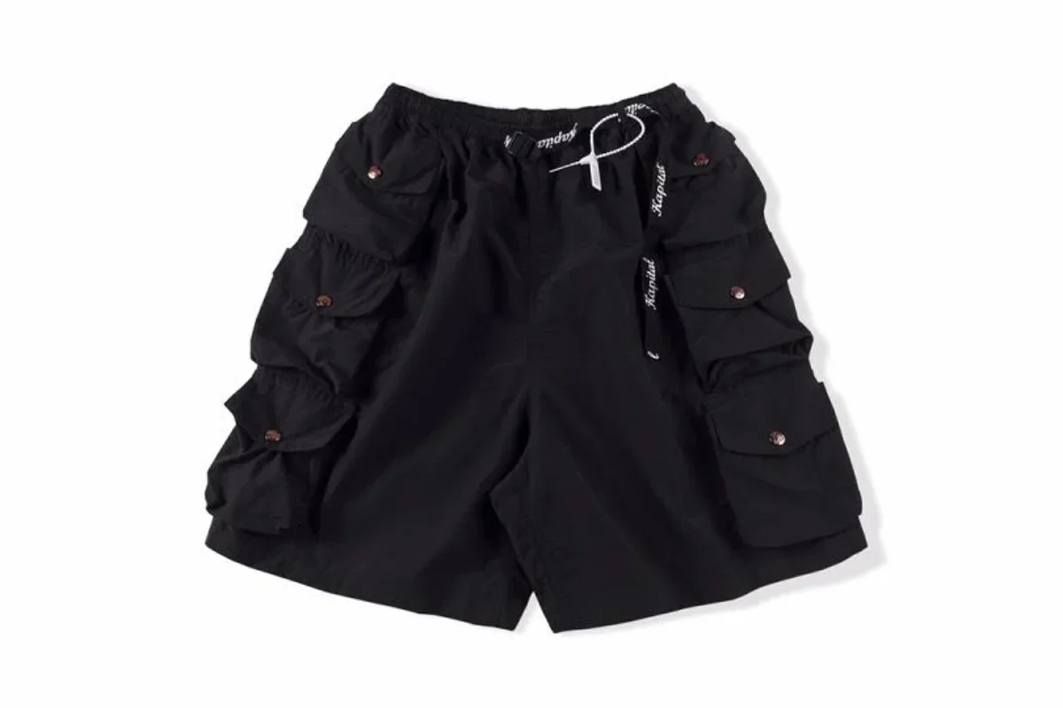 

23SS Cargo Multi Pocket Drawcord Elastic KAPITAL Shorts Men Women EU Size 100% Cotton KAPITAL Shorts Streetwear Summer Lil Peep