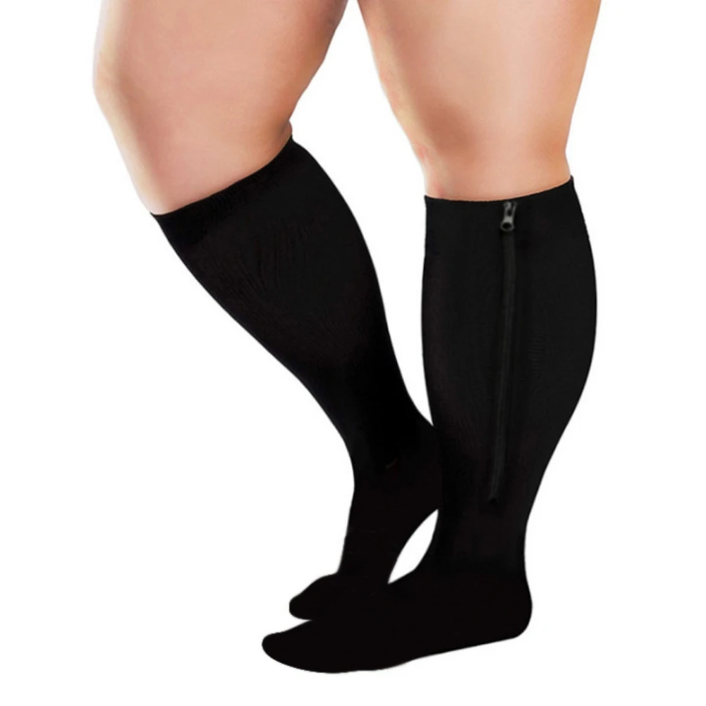 Adult Compression Socks Women Men Zipper Closed Swelling Pressure Socks Leggings Zipper Breathable