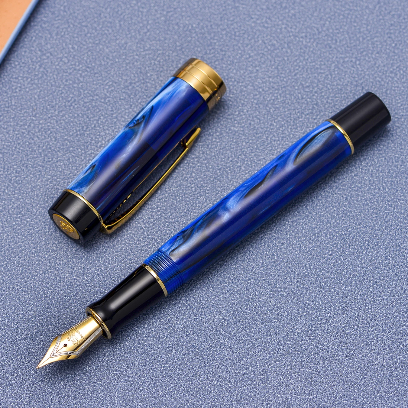 Jinhao 100 Centennial Resin Fountain Pen Starry Blue with Golden Clip EF/F/M/Bent Nib Ink Pen Business Office Writing Gift Pen vintage paper letter europe type high end bronzing starry moon blessing letter with envelope writing paper office stationery