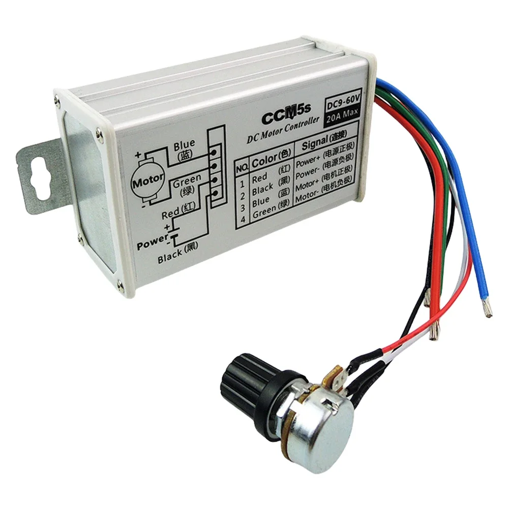 Stepless PWM DC Motor Driver Speed Controller DC 9V-60V 12V 24V 60V 20A Motor Controller PWM Speed Regulator dc motor speed controller motor speed controller electric motor speed controller
