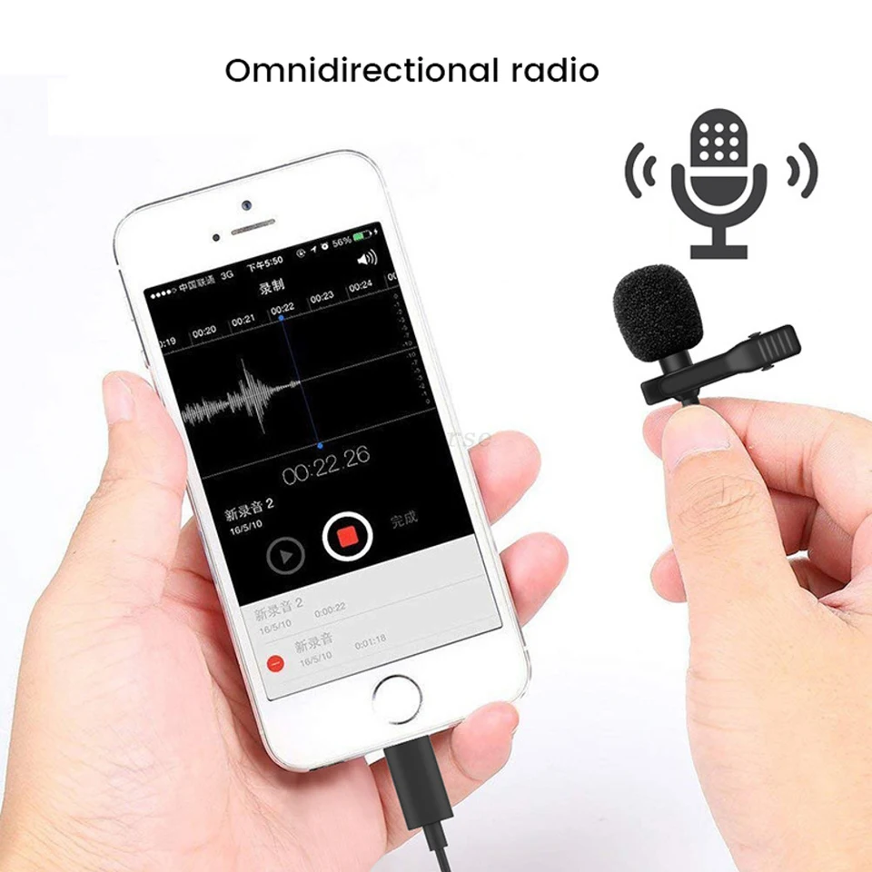 Microphone D'enregistrement Pour DJI Osmo Pocket 3/Action5/4/3/2, Le Microphone Lavalier Est Pour DJI Osmo Pocket 3/Action 4/3/2