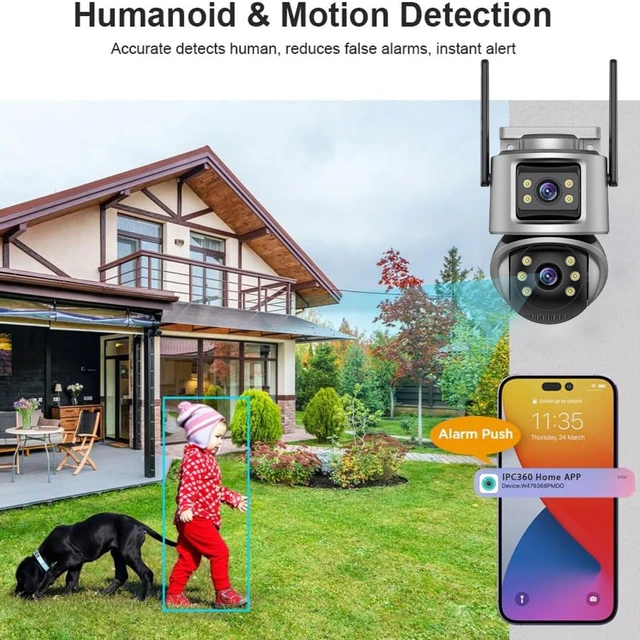 8MP 4K Outdoor High Definition Dual Lens WiFi IP Camera Automatically Track CCTV Two-way Audio and Video Surveillance ICSEE 5