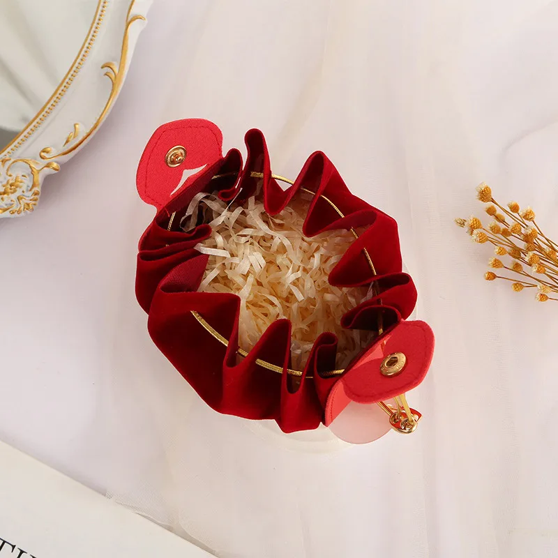 Luxury Flocked Leather Velvet Drawstring Candy Bags – Elegant Sachet Pouches for Christ... - SKU CFB01614 - UGI Packaging