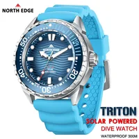 NORTH EDGE 2025 Nouvelle montre de plongée solaire TRITON pour hommes, montres à quartz de luxe pour hommes, boîtier en acier inoxydable 316L, étanche 300M 1
