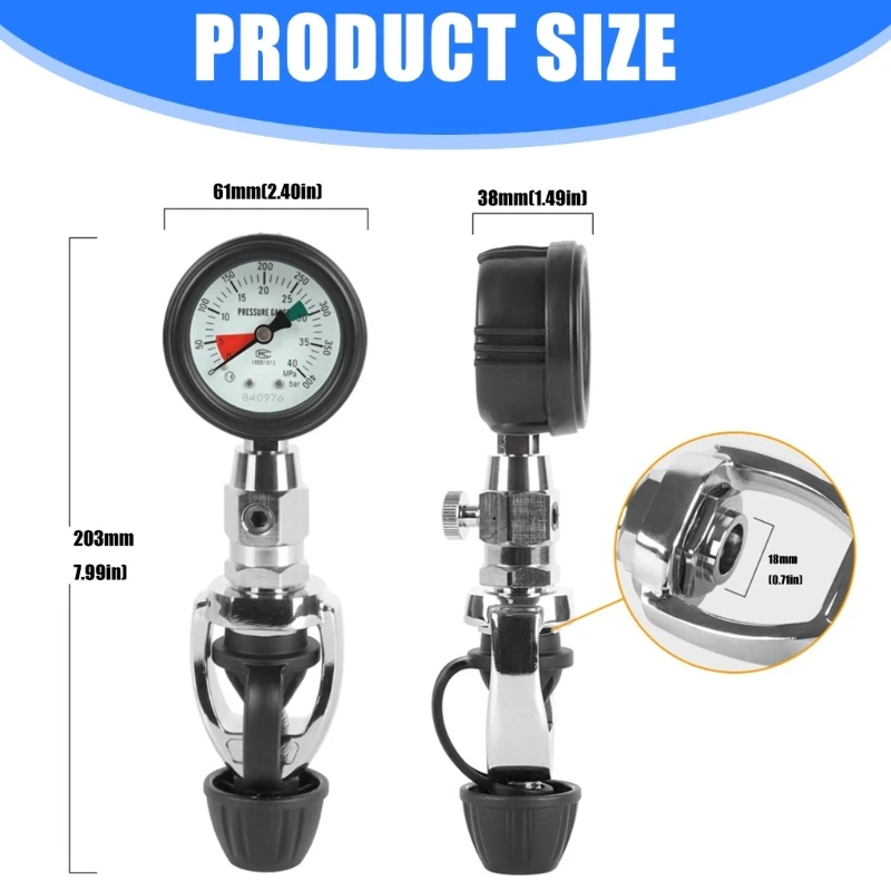 Scubas 다이빙 실린더 압력 게이지 높은 정밀도가 빛나는 압력 다이얼 Jome