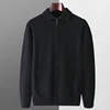 Hot Sale In Autumn And Winter 100% Wool Cardigan Men's Semi-High Collar Zipper Long Sleeve Business Casual Knitted Sweater Coat. 5