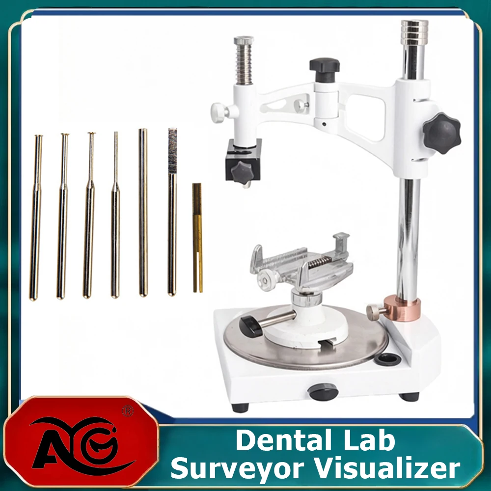 Equipo de Laboratorio Dental AG, Paralelómetro con Base Cuadrada, Visualizador con 7 Puntas