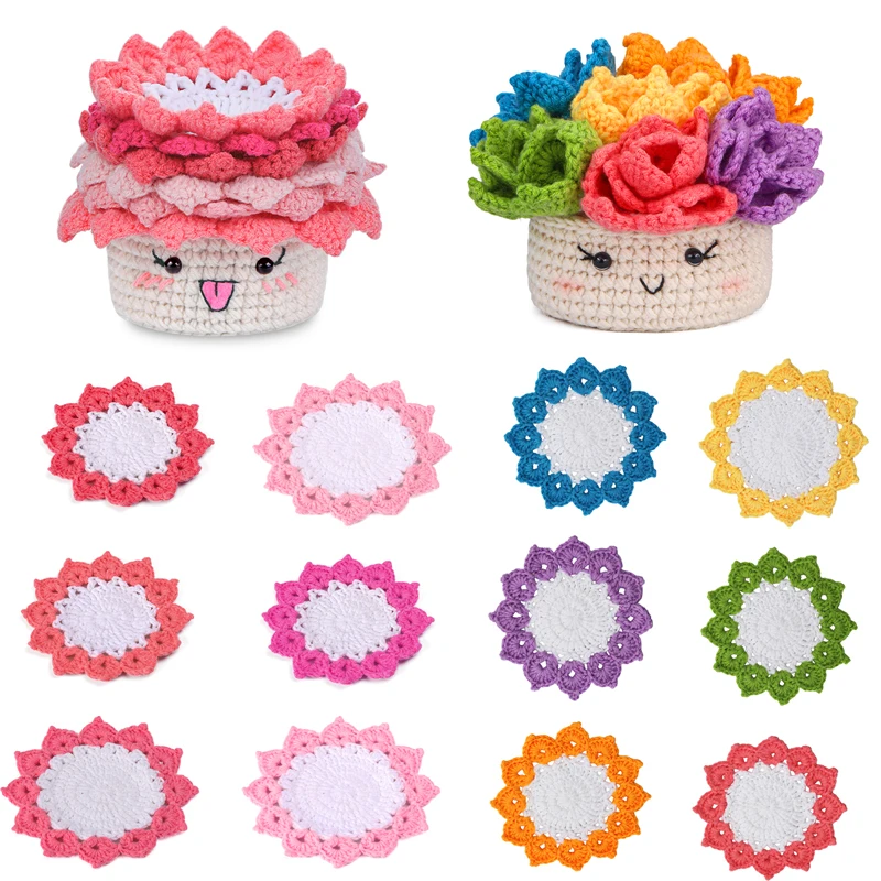 Fenrry Crochet Kit Crochet Hooks for Beginners Potted Plant Coasters with Step-by-Step Video Tutorials
