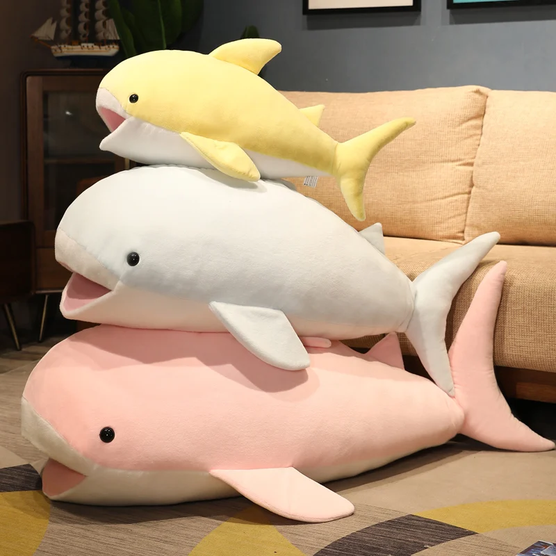 

55-120cm Cute Whale Plush Toy Sea Animal Blue Whale Soft Toy Stuffed Kawaii Animal Pillow Floor Mat Birthday Gift for Girlfriend