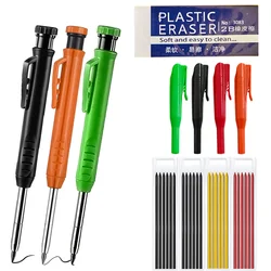 Solid Carpenter Pencil Set Woodworking Tools Mechanical Pencil Set Construction Carpenter Marker Multi-box Refill Leads Scriber