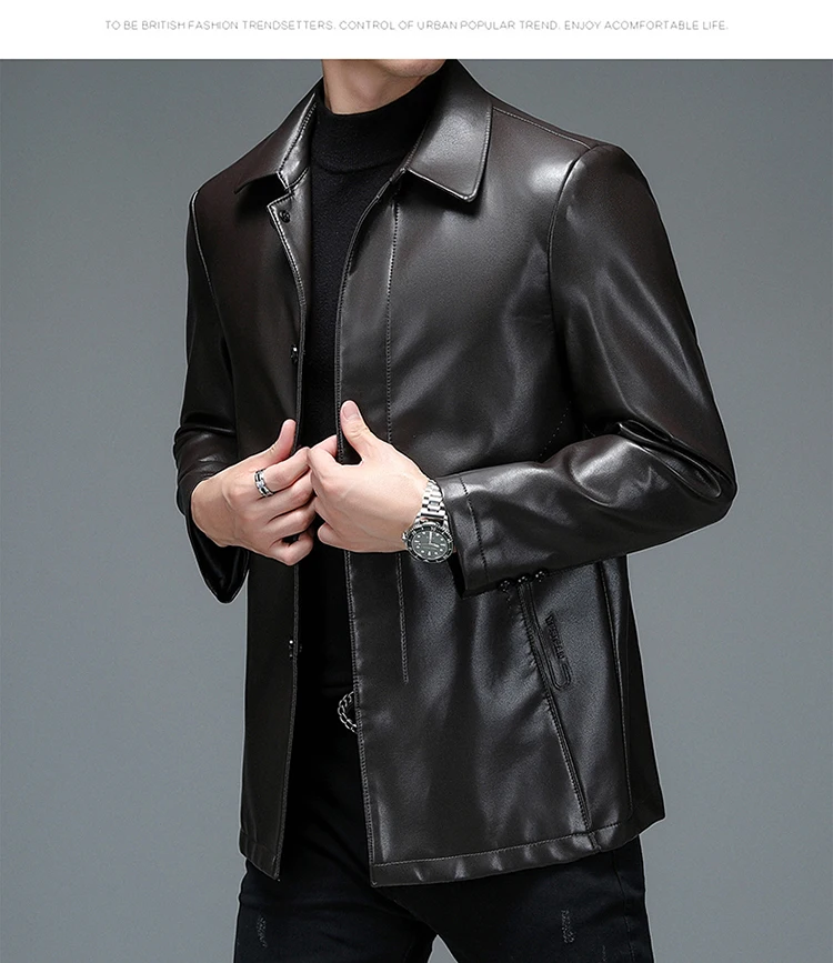 Sheepskin Jackets for Men 2022 Spring Autumn Men's Leather Jacket ...