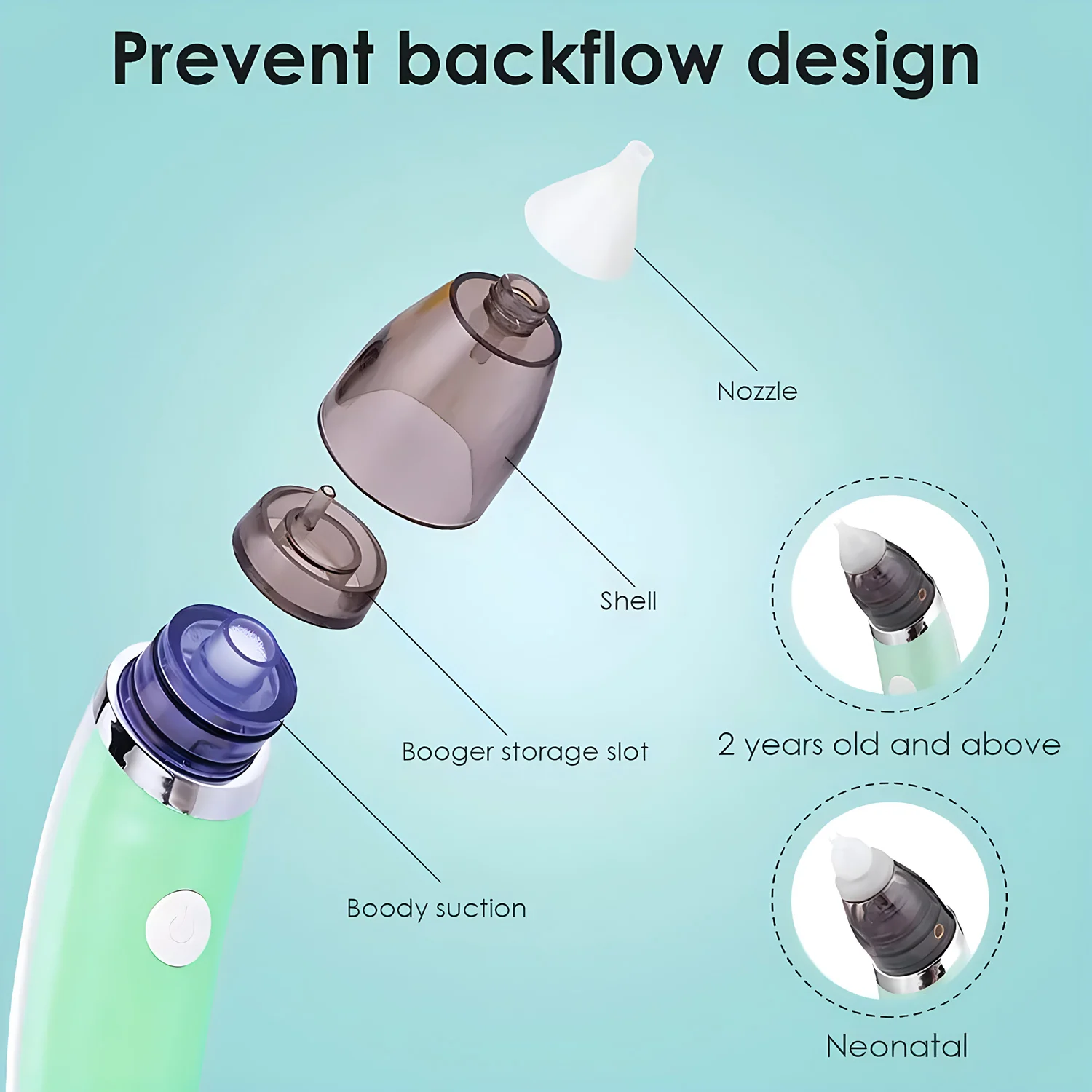 Nasal Aspirator Baby Electric Nose Cleaner Children Obstruction Rhinitis Cleaner Cleaning Booger Silicone Suction Nozzle nasal aspirator
