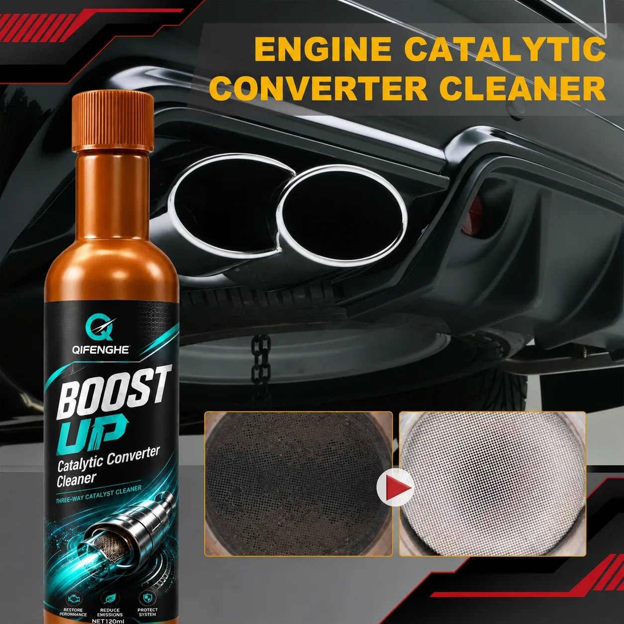 Detergente per Motori 120ml, Pulitore per Catalizzatore, Agente di Pulizia per Catalizzatore a 3 Vie, Rimuovi Carbonio per Carburatore Auto - Image 2