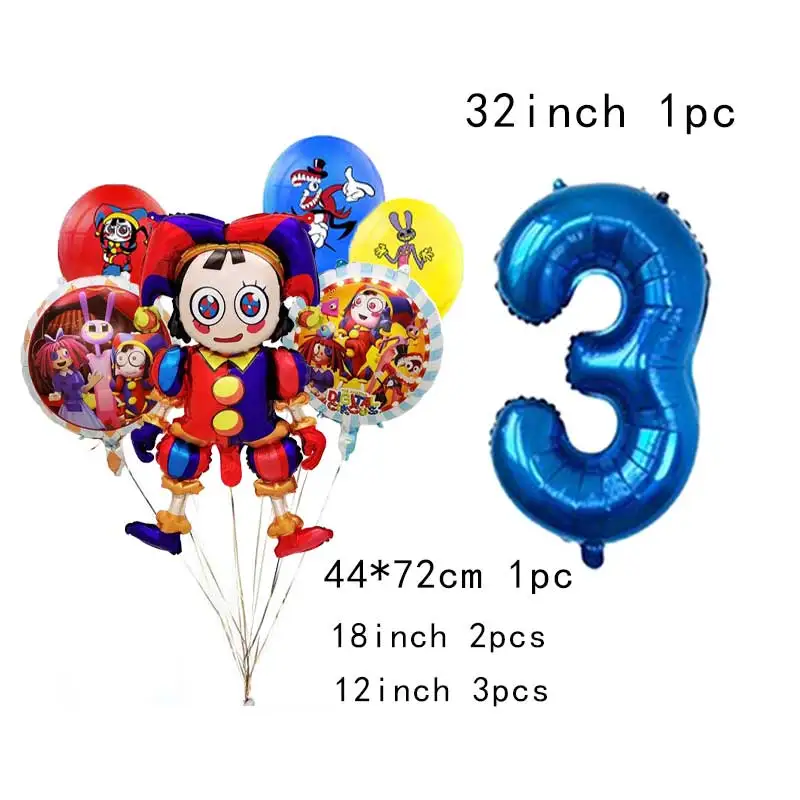 thumbnail image 1 of Increíble decoración con globos de circo digital, suministros para fiestas de cumpleaños, decoración para el día del niño, baby shower, regalo para niña o niño, 1 of 5