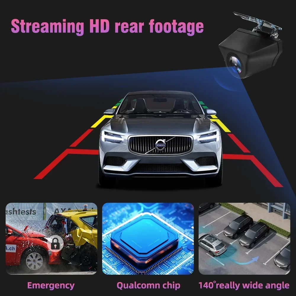 Aprilboy V696 4K 미러 자동차 DVR 레코더 10'' 터치 스크린 스트림 미디어 전면 및 후면 듀얼 카메라 후면보기 야간 투시경 대시 캠
