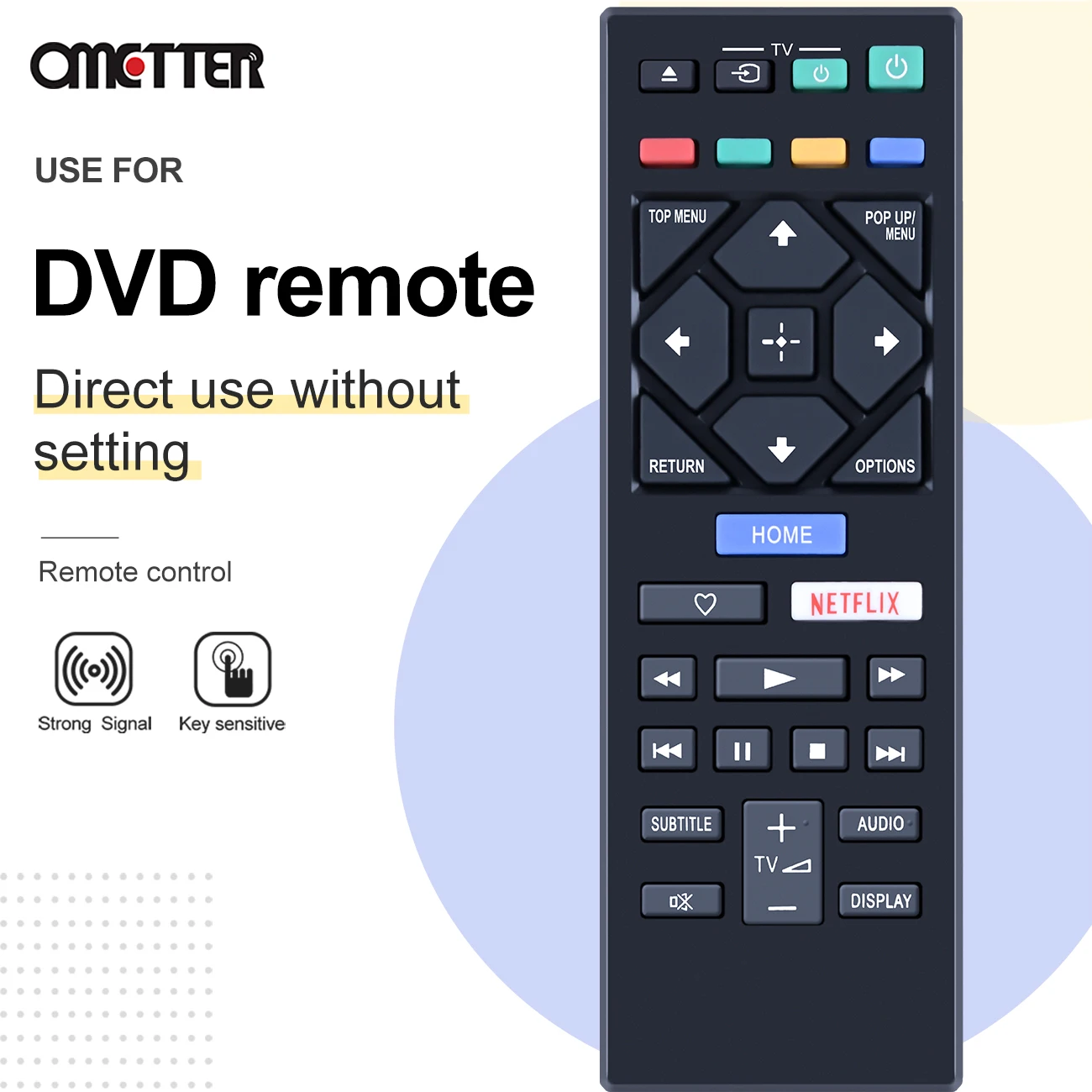 Lecteur DVD, Blu-ray, RMT-VB201D adapté à la télécommande Sony