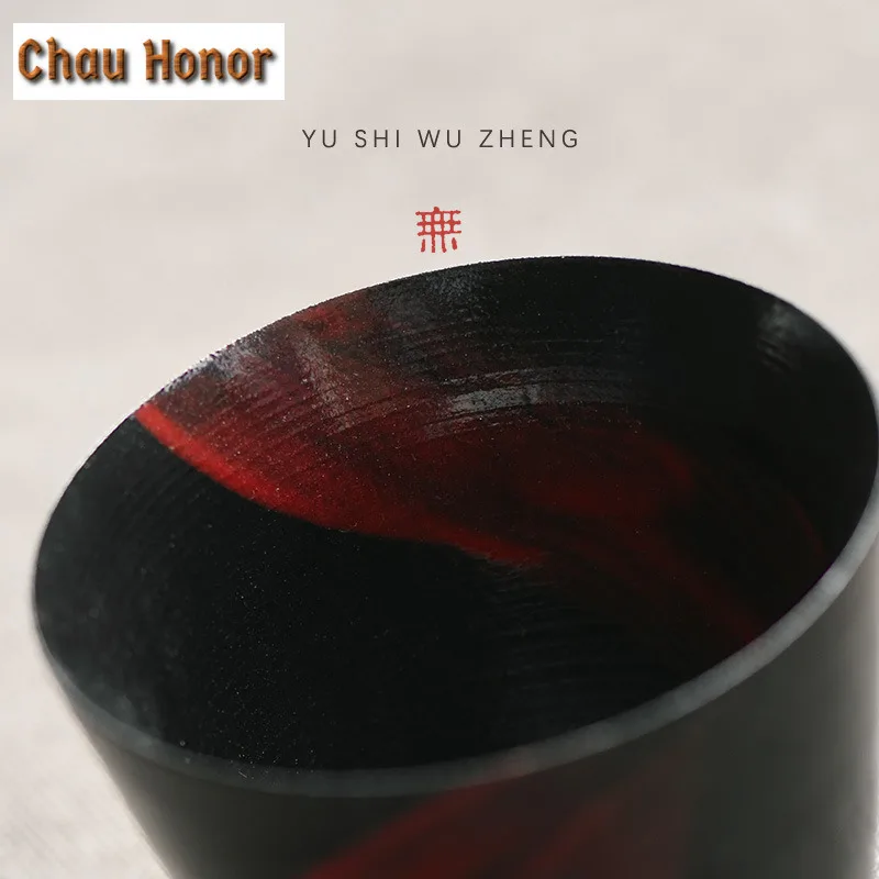 200ML Hand-painted Lacquered Red Pig Mouth Cola Mug Bubble Teacup Cold Hot Water Jug Hand Warmer Mug Office Water Cup Drinkware