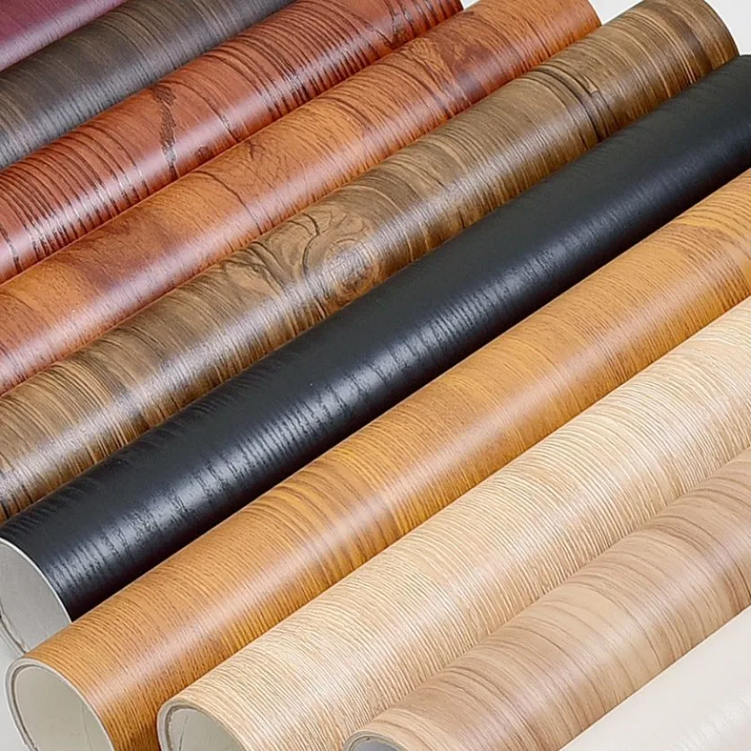 90CM Width Waterproof Self Adhesive Wood Grain Sticker Door Cabinet Desktop Modern Furniture Renovation Peel and Stick Wallpaper 6