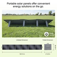 Panneau solaire pliable SOLARPLAY 400W, module solaire haute efficacité, chargeur solaire avec sortie solaire pour camping-car, hors réseau, bateau, maison, camping 6