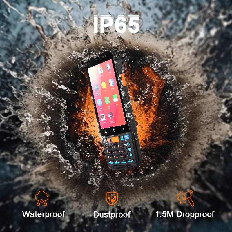 4인치 4G 러기드 안드로이드 14.0 PDA 32GB IP65 NFC 2D 바코드 스캐너 핸드헬드 안드로이드 PDA 물류 창고용
