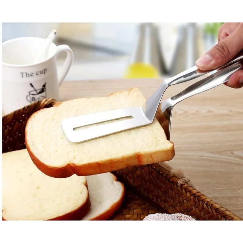 Kitchen Stainless Steel Frying Spatula Kitchenware Pizza Steak Barbecue Clip Pancakes Fried Fish Clamp Home Baking BBQ Tools