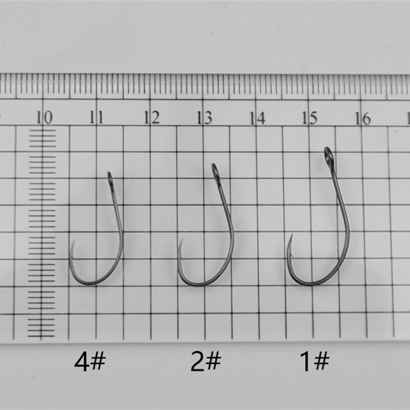 Description Picture 6 of item50pcs/lot Large Eye Circle Fishing Hooks Barbed Fishhooks High Carbon Steel Hooks Use Streams Lakes For Beak Mandarin Fish 12-1#