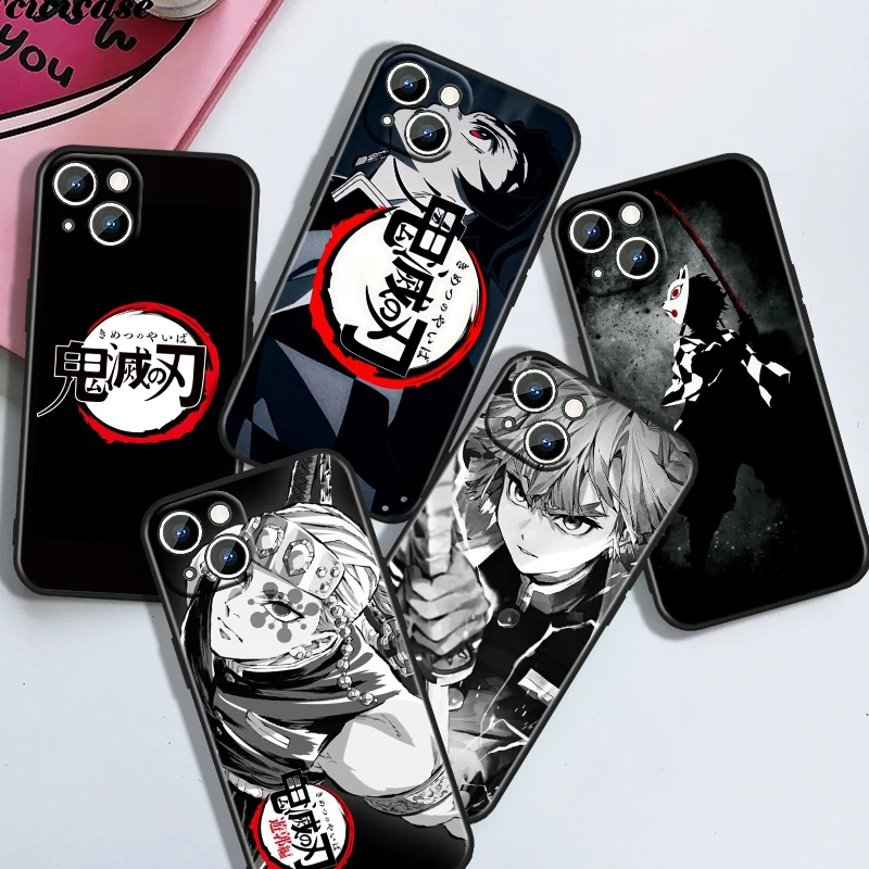 

Demon Slayer Animation For Apple iPhone 14 13 12 11 XS XR X 8 7 6 6S 5 5S SE Pro Max Plus Mini Black Cover Phone Case