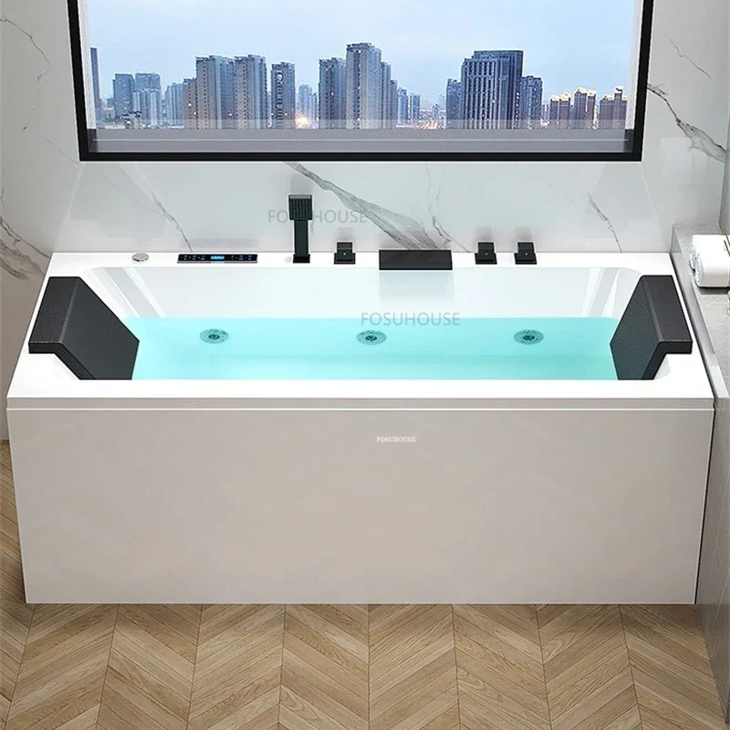 Upscale Acrylic Bathtubs Household Bathroom Fixture Adult Whirlpool Outdoor Bathtub Creative Shower Integrated Massage Bathtub