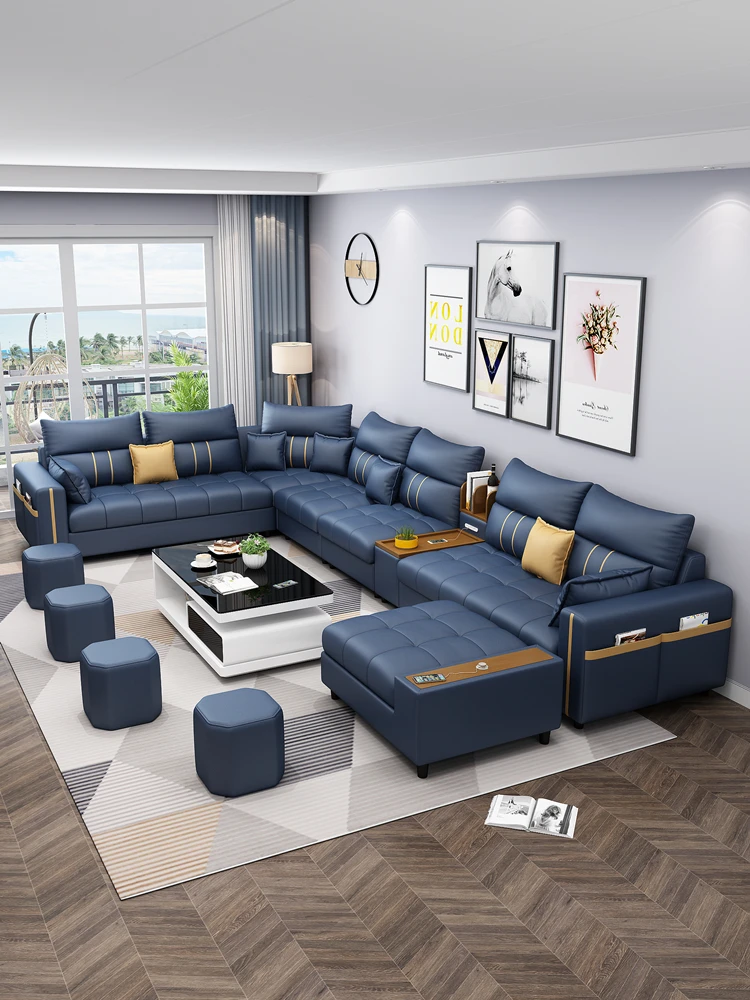 Sofá de tela Simple y moderno para sala de estar, conjunto completo de muebles de tamaño de casa, tipo lavado, tecnología libre, esquinero de tela látex| | - AliExpress