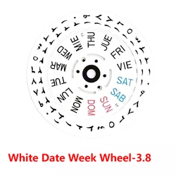 Black/White Date Week Wheel for Automatic Movements with Arabic Dial (White 2in1 -3.8)