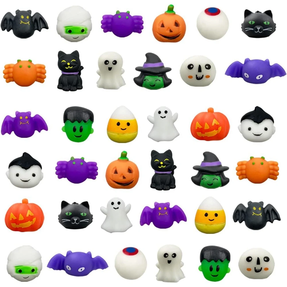할로윈 장난감 12/36PCS 어린이를위한 소녀 소년 유령 고양이 호박 떡 Squishy 장난감 스트레스 릴리버 불안 Squishies 파티 호의