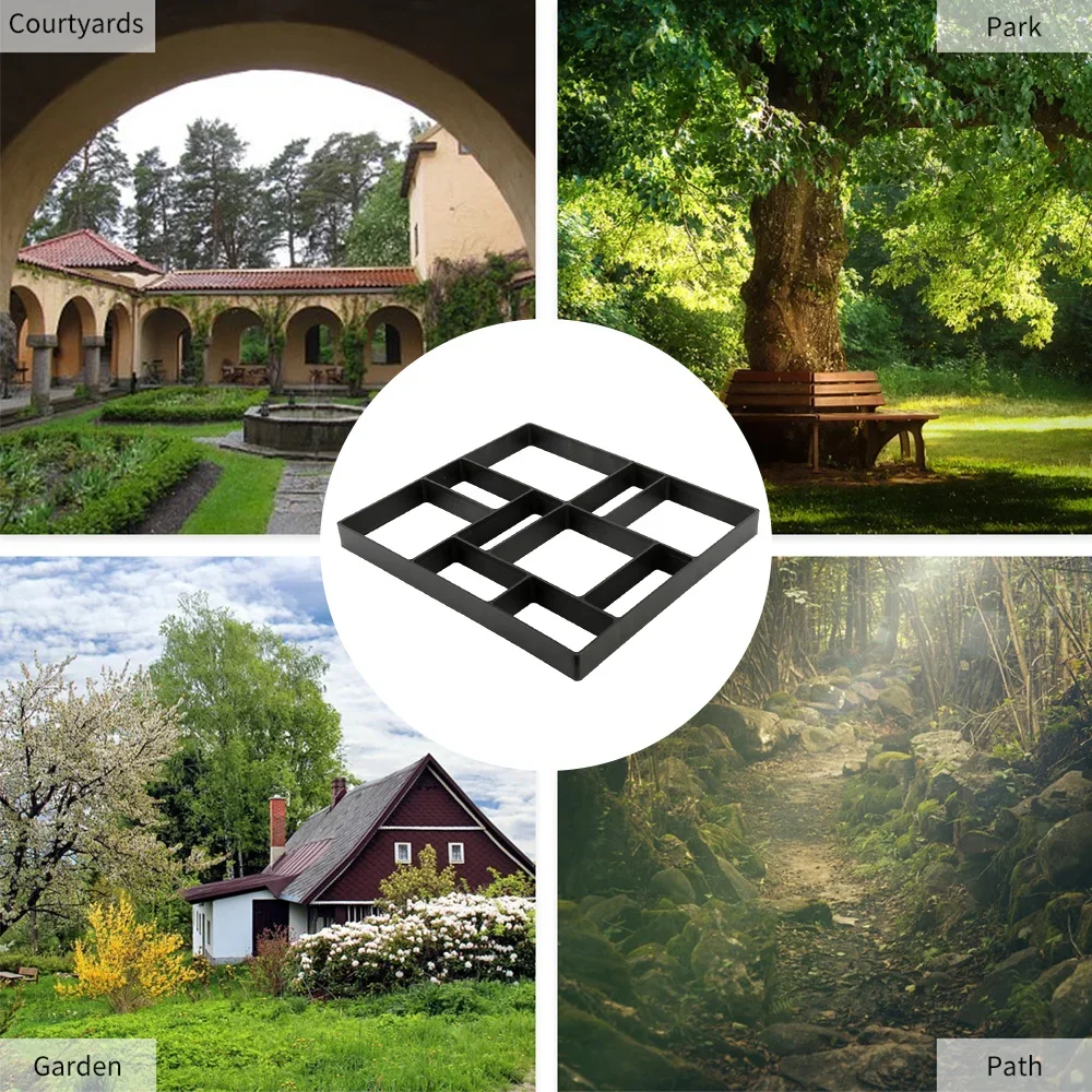 1pcs Garden Path Maker Mold DIY Garden Lawn Paving Mold Stone Brick Concrete Reusable Manual Paving Cement Brick