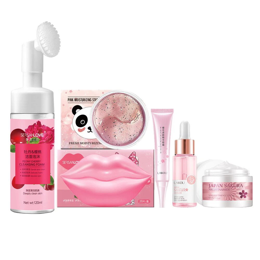 Foaming Cleansing Mousse Clean Pores Oil Control Nourishing Lip Mask Fade Dark Circles Eye Mask Firming Eye Cream Skin Care Set - Facial Care Sets & Kits - AliExpress Foaming Cleansing Mousse Clean Pores Oil Control Nourishing Lip Mask Fade Dark Circles Eye Mask Firming Eye Cream Skin Care Set - Facial Care Sets & Kits - AliExpress