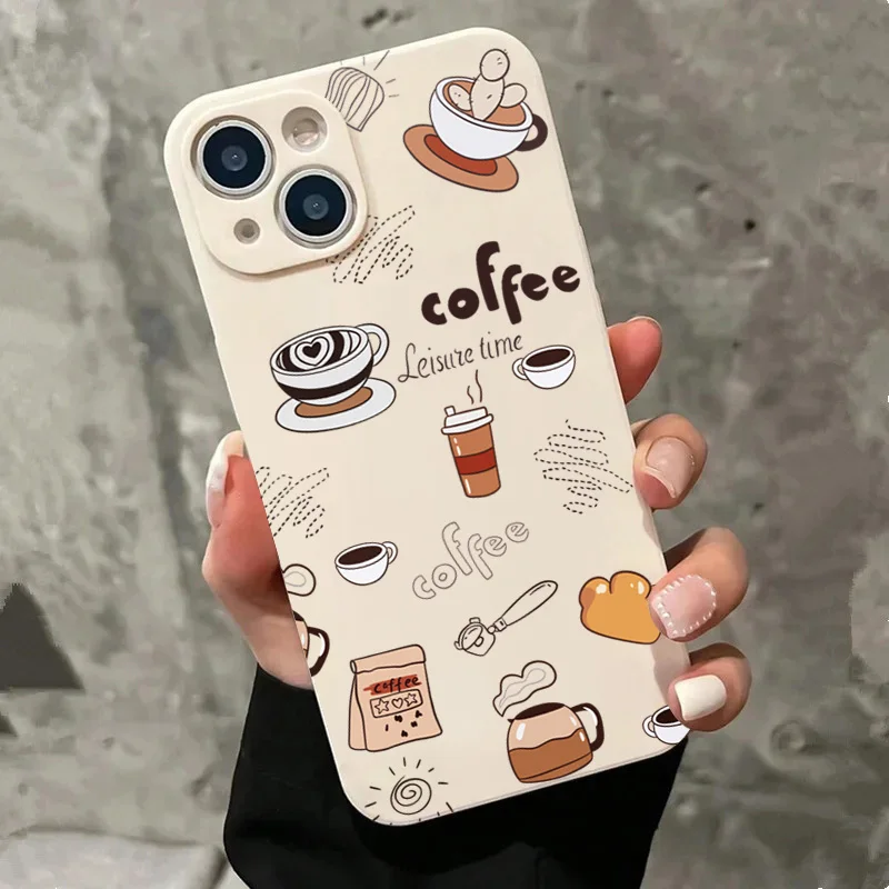 Croissant Coffee Pattern Phone Case Cover