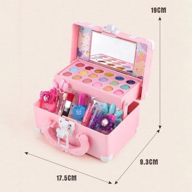 ZK30 Children Makeup Set Simulation Pretend Play Toys Cosmetic Lipstick Nail Polish Bag Educational Toys Birthday Gift for Girls 4