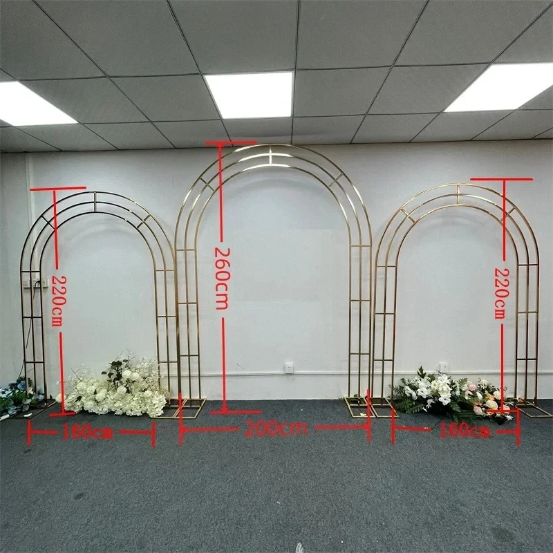 

Gold Plated Wedding Arch, Stage Decoration, Arc Screen, Welcome Area, Background Frame, Birthday Party, New, 1 Pc, 3Pcs