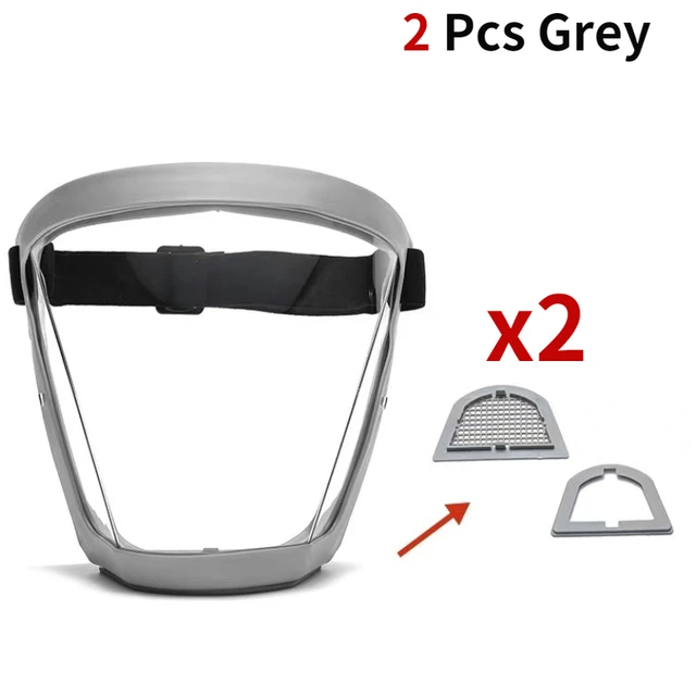 Security protection Transparent full face shield safety glasses Protective Cover WindProof Anti-fog Eye Protection Face Mask 2 PCS Grey