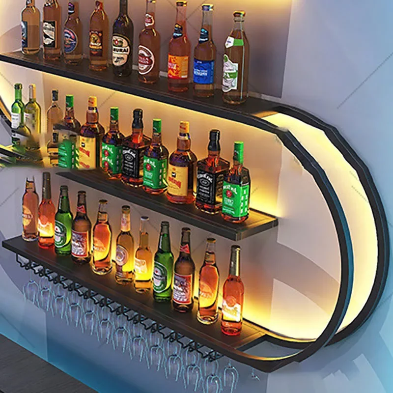 Modern Commercial Wine Cabinets Industrial Wall Mounted Display Small Wine Racks Storage Sets Adega Barzinho Home Decoration